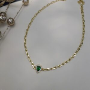 Emerald teardrop necklace