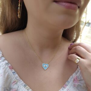 Heart enamel necklace