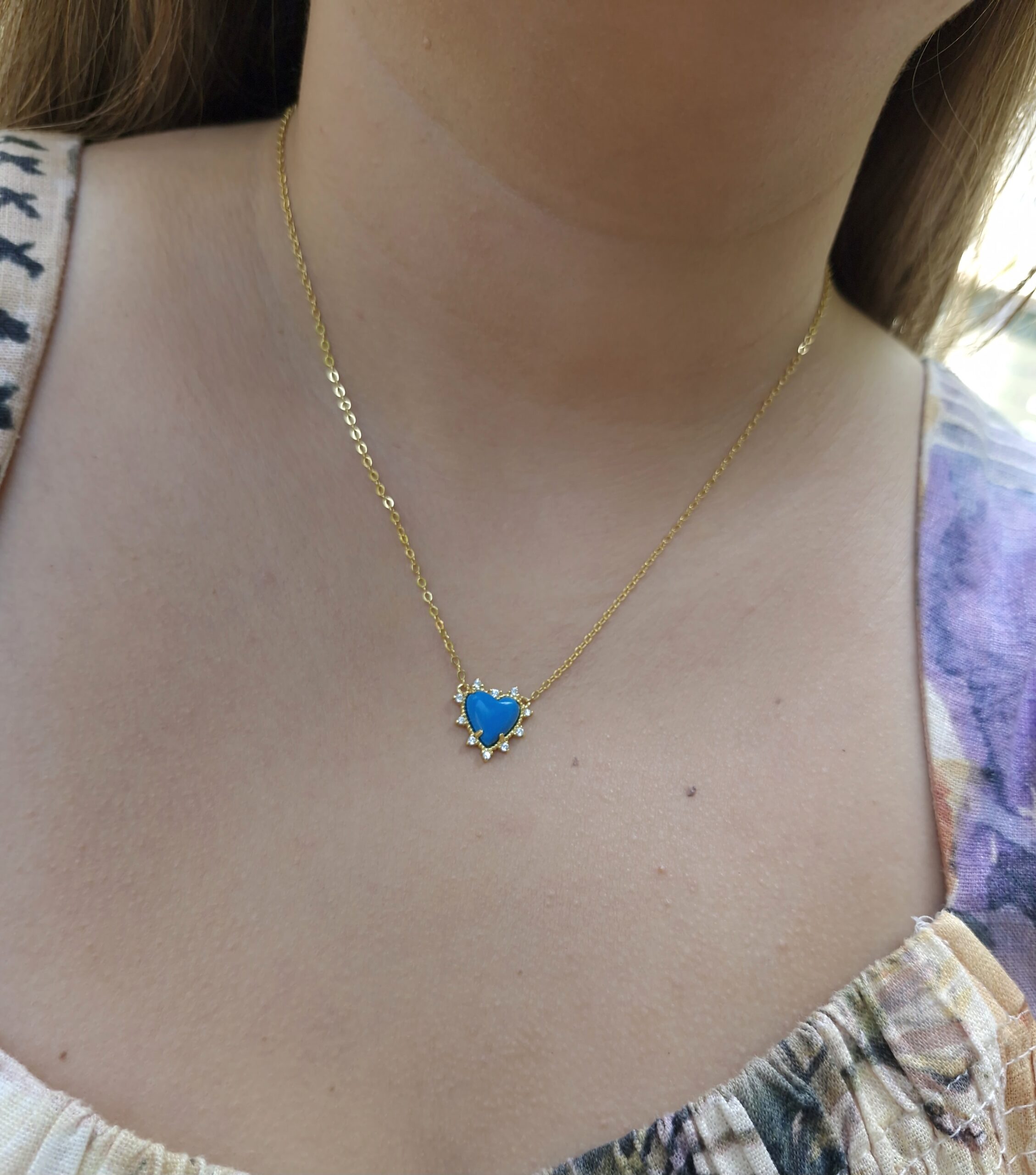 Turquoise heart necklace - Image 3