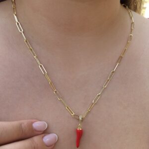 Hot red chilli necklace