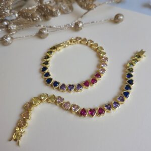 Rainbow hearts bracelet