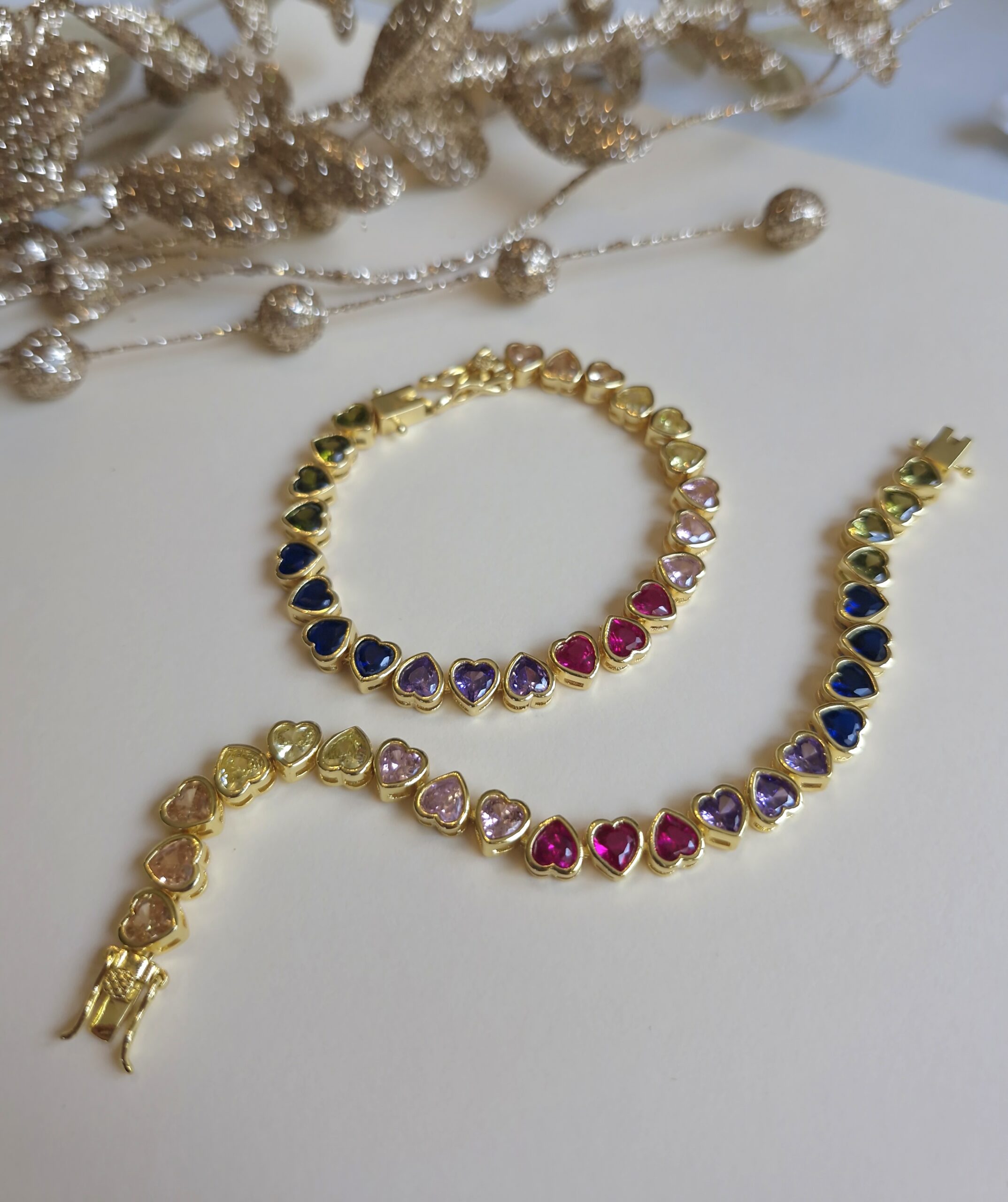 Rainbow hearts bracelet