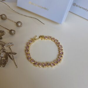 Soft pink hearts bracelet