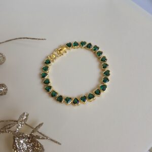 Emerald hearts bracelet