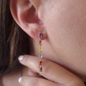 Rainbow teardrops earrings