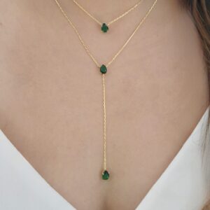 Double emerald necklace