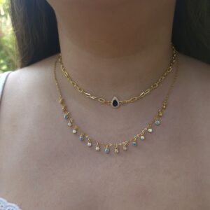 Sapphire teardrop necklace
