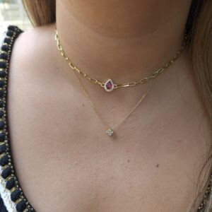 Ruby teardrop necklace