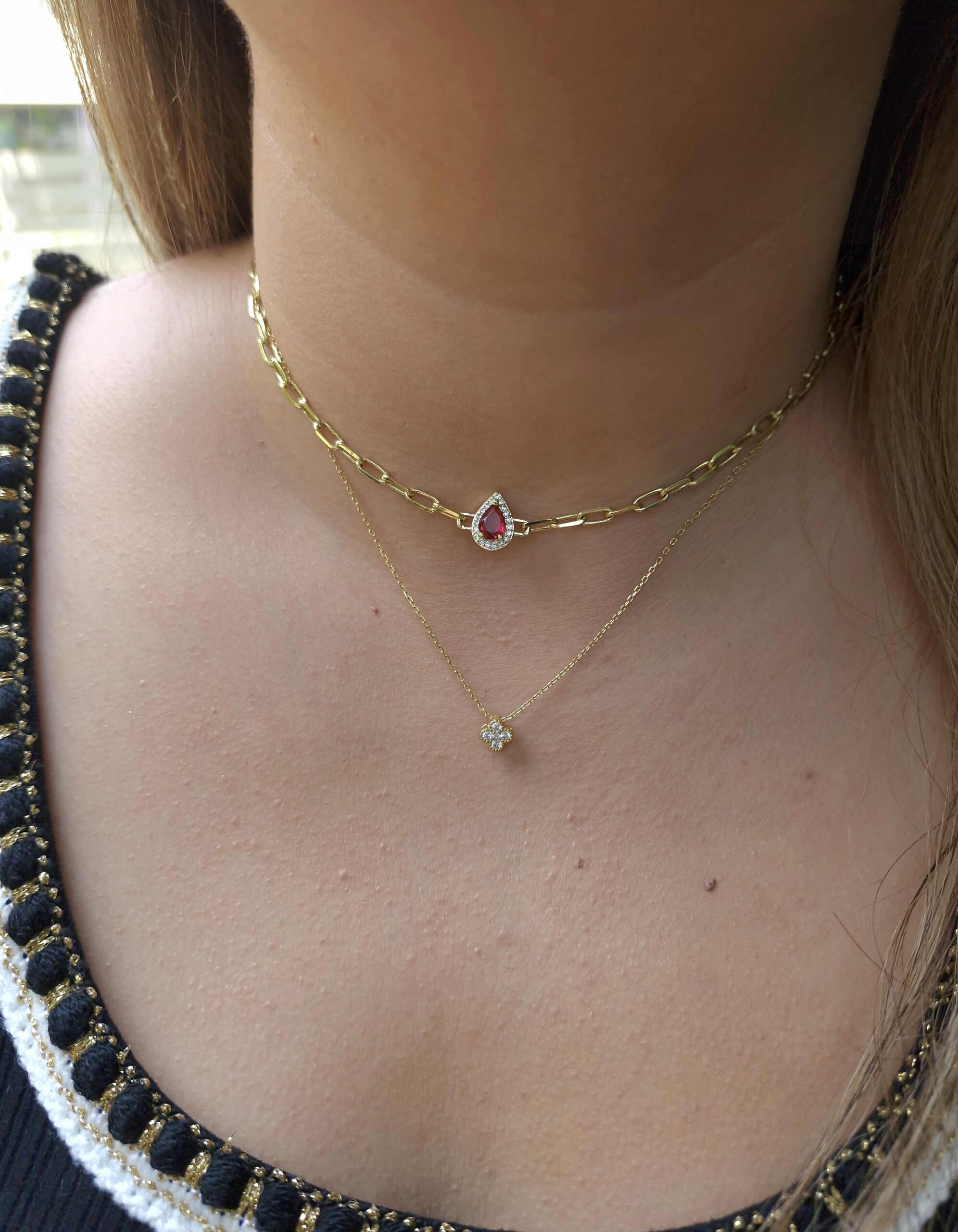 Ruby teardrop necklace