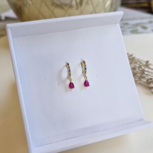 fuchsia teardrop earrings