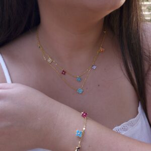 Colorful flower necklace