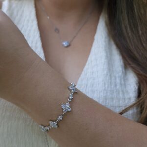 Silver flower bracelet