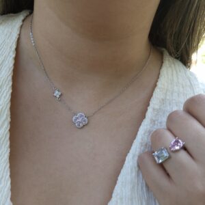 Silver flower necklace