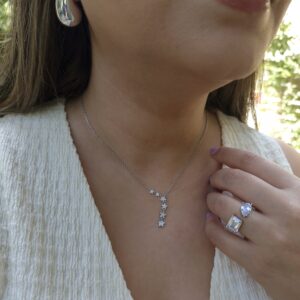 Silver stars necklace