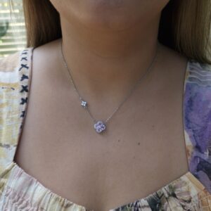 Silver flower necklace