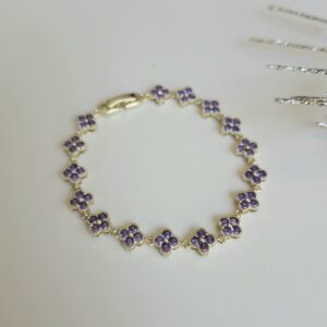 Purple flowers bracelet