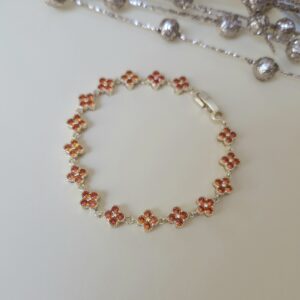 Orange flowers bracelet