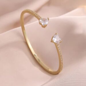 Double hearts bangle